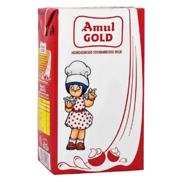 Amul Gold homogenised Standarised Milk 1Ltr